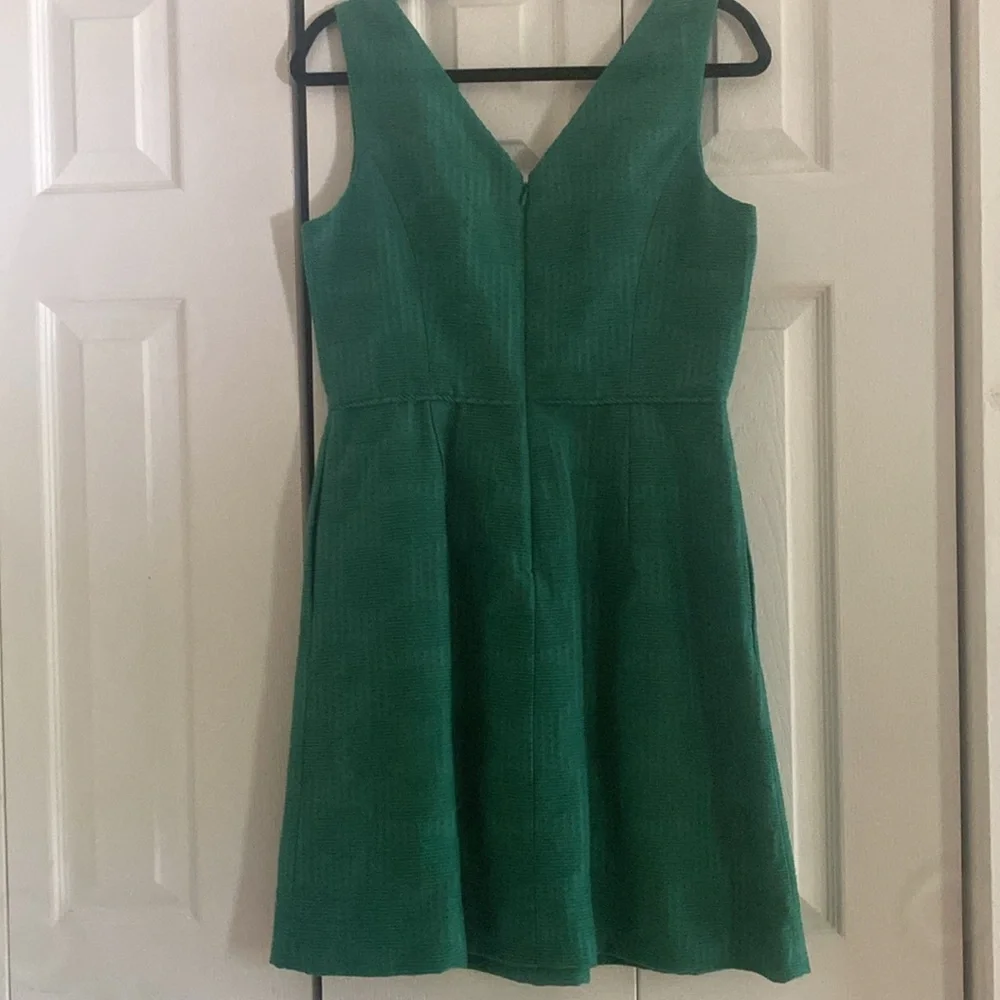 J. Crew Green Lined Size 8 Sleeveless Dress - Picture 3 of 10